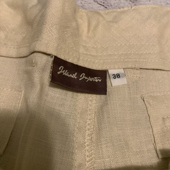 Island Importer Mens Size 38 Linen Maui Shorts Natural - Picture 6 of 9